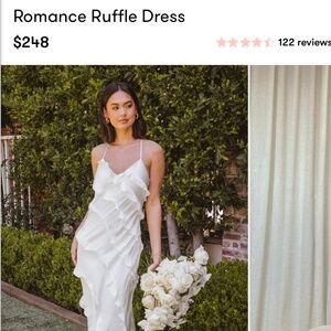 Romance Ruffle Show Me Your Mumu Ivory Luxe Satin Dress